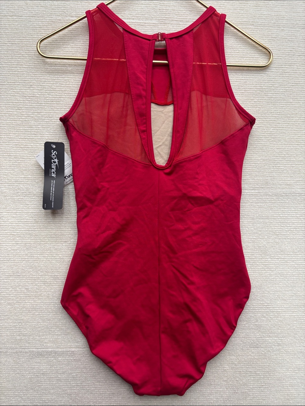 So Danca Red High-Neck Women's One-Piece Dance piece 6 - Picture 3 of 6
